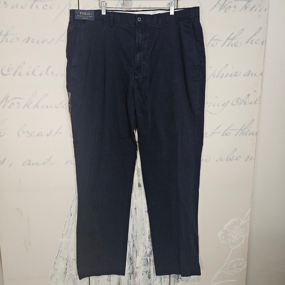 Polo Ralph Lauren PRL Mens Classic Fit Chino Pants Aviator Navy 42Tx36 Tall NEW